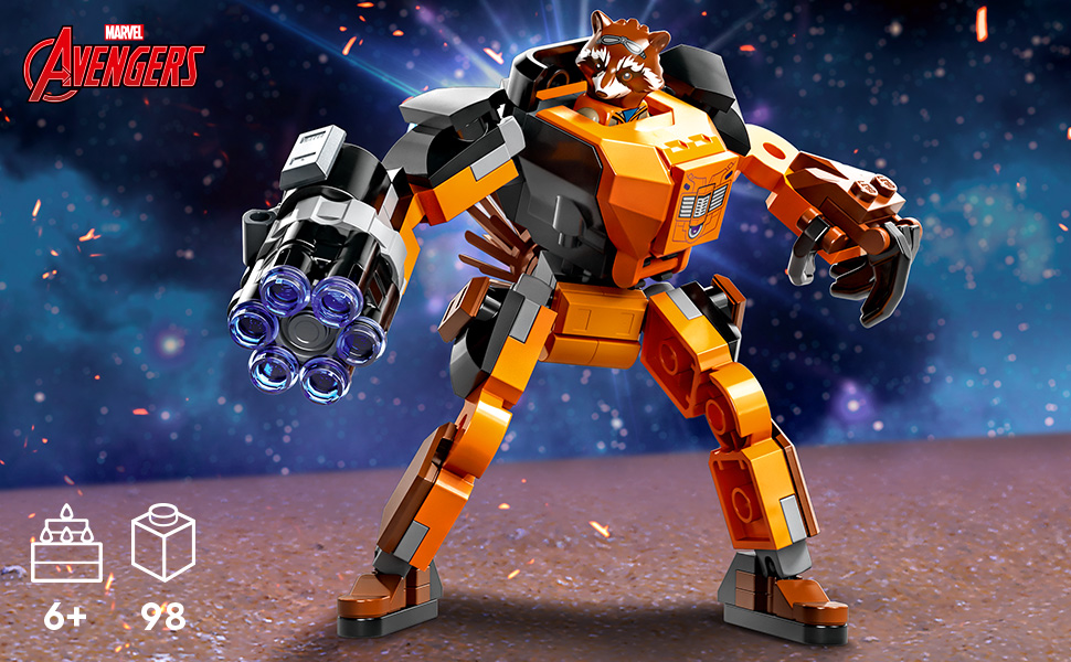 LEGO-Marvel-Rocket-Mech-Armour-76243-Building-Toy-Set-98-Pieces-lrm76243